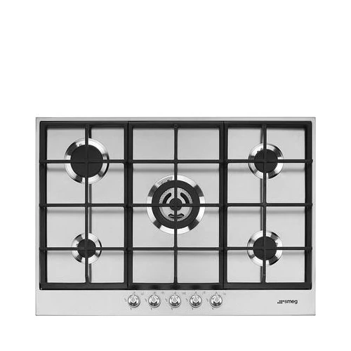 SMEG GÁZ FŐZŐLAP,Linea ,72,5 cm,4db normál + 1 4 kW-os WOK gázégő,,szálcsiszoltrozsdamentes acél