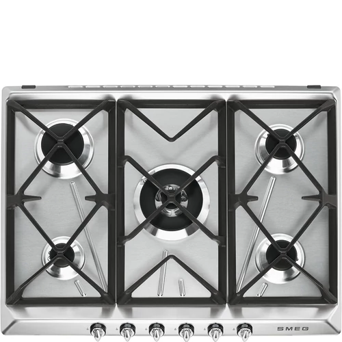 SMEG GÁZ FŐZŐLAP, Victoria design, 70 cm, 5 gázégő, inox