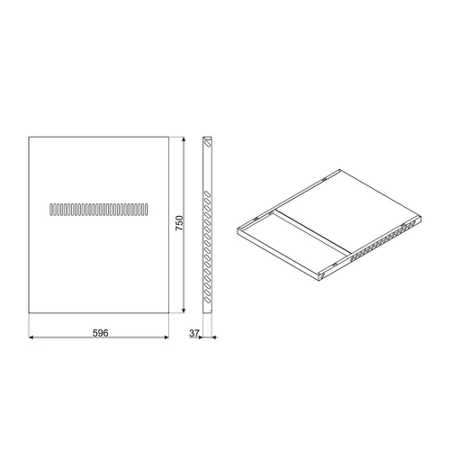 SMEG HÁTLAP, 60 cm, rozsdamentes acél