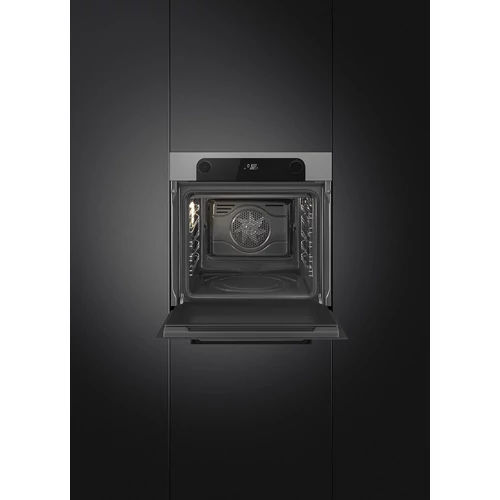 SMEG HŐLÉGKEVERÉSES SÜTŐ, Musa design, 60 cm, 10 funkció, ezüst/fekete