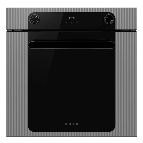 SMEG HŐLÉGKEVERÉSES SÜTŐ, Musa design, 60 cm, 8 funkció, ezüst/fekete