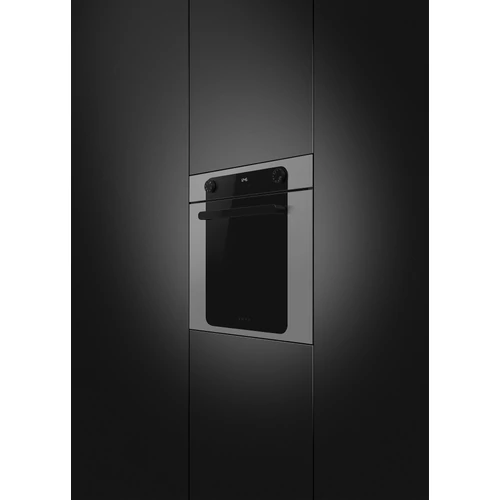 SMEG HŐLÉGKEVERÉSES SÜTŐ, Musa design, 60 cm, 8 funkció, ezüst/fekete