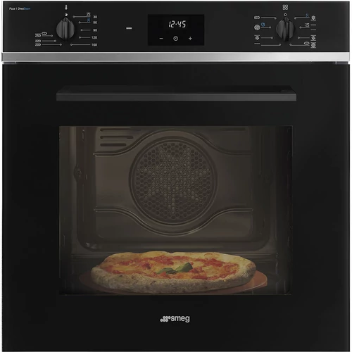 SMEG HŐLÉGKEVERÉSES SÜTŐ, Selezione design, 60 cm, ES LCD, Pizza, fekete üveg
