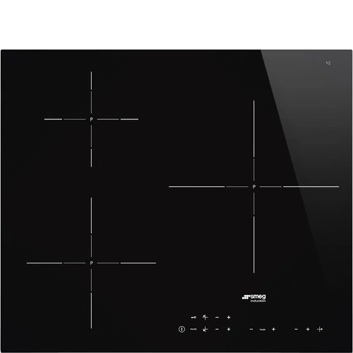 SMEG INDUKCIÓS FŐZŐLAP, Universal design, 60 cm, 3 főzőzóna, egyenes él, fekete üveg