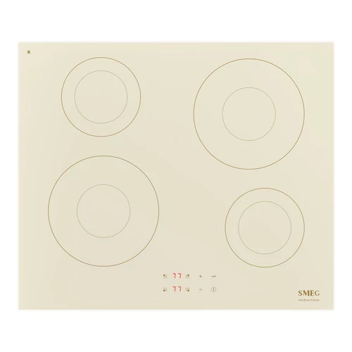 SMEG INDUKCIÓS FŐZŐLAP, Universal design, 60 cm, 4 főzőzóna, bézs 