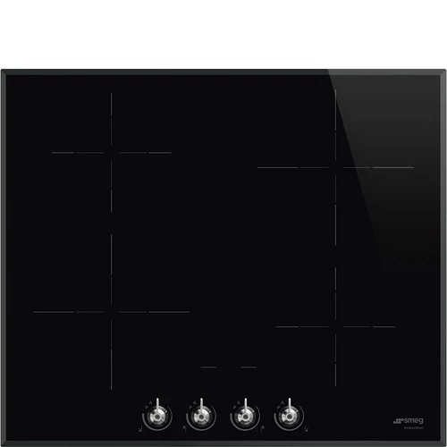 SMEG INDUKCIÓS FŐZŐLAP, Classic design, 60 cm, 4 főzőzóna, fekete üveg