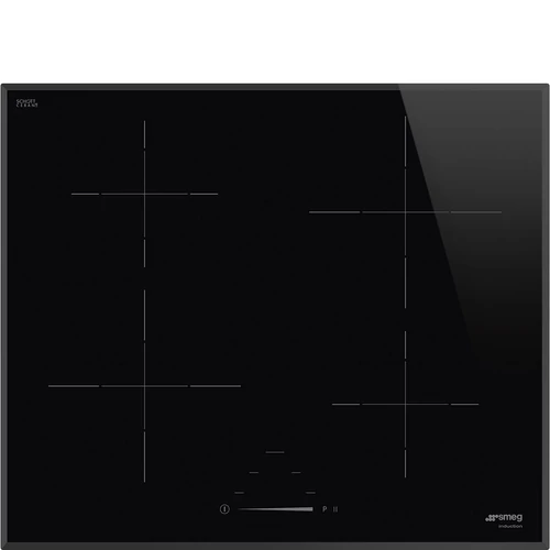 SMEG INDUKCIÓS FŐZŐLAP, Universal design, 60 cm, 4 főzőzóna, lekerekített él, fekete üveg