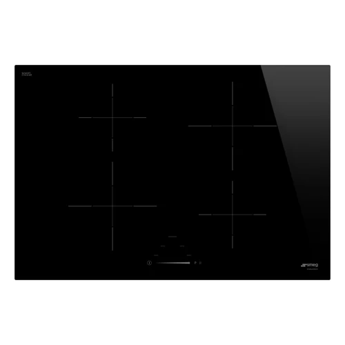 SMEG INDUKCIÓS FŐZŐLAP, Universal design, 75 cm, 4 főzőzóna, fekete üveg