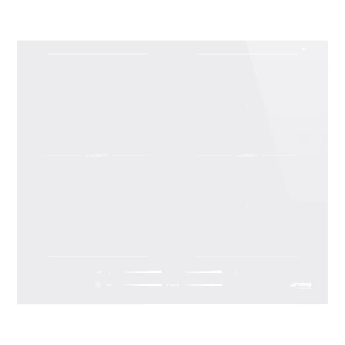 SMEG INDUKCIÓS FŐZŐLAP, Universal design, 60 cm, 4 főzőzóna, 2 MultiZone híd zóna, fehér üveg