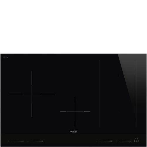 SMEG INDUKCIÓS FŐZŐLAP, Linea design, 80 cm, 4 főzőzóna, 1 MultiZone híd zóna, fekete üveg