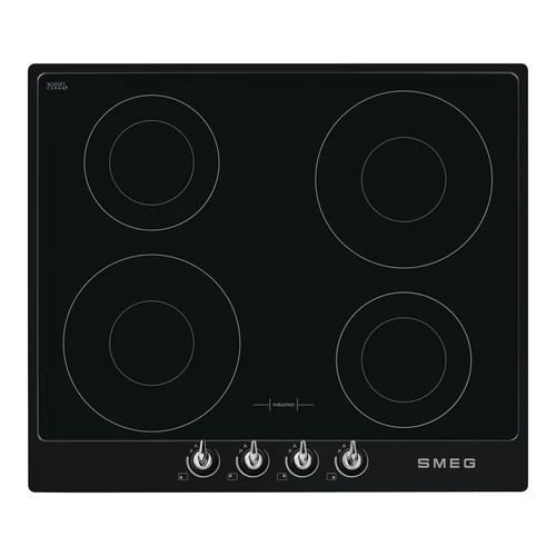 SMEG INDUKCIÓS FŐZŐLAP, Victoria design, 60 cm, 4 főzőzóna, fekete