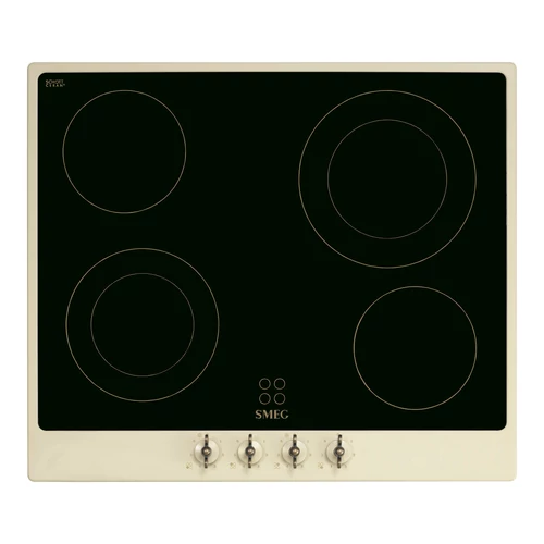 SMEG KERÁMIA FŐZŐLAP, Colonial design, 60 cm, 4 főzőzóna, bézs