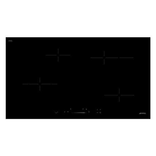 SMEG KERÁMIA FŐZŐLAP, Universal design, 90 cm, 4 főzőzóna, fekete üveg