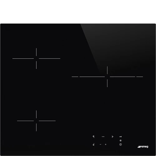 SMEG KERÁMIA FŐZŐLAP, Universale design, 60 cm, 3 főzőzóna, fekete üveg