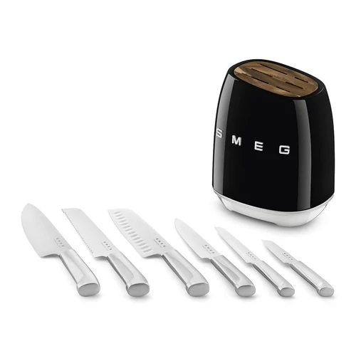 SMEG KÉSKÉSZLET, retro, fekete
