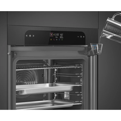 SMEG KOMBINÁLT GŐZSÜTŐ, Musa design, Galileo, 60 cm, ES LCD, fekete, Schuko