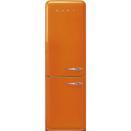 SMEG KOMBINÁLT HŰTŐ ÉS FAGYASZTÓ, retro, 60,1x196,8 cm, bal oldali pántok, narancssárga