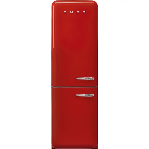 SMEG KOMBINÁLT HŰTŐ ÉS FAGYASZTÓ, retro, 60,1x196,8 cm, bal oldali pántok, piros