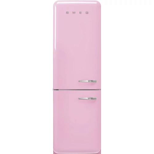 SMEG KOMBINÁLT HŰTŐ ÉS FAGYASZTÓ, retro, 60,1x196,8 cm, bal oldali pántok, rózsaszín