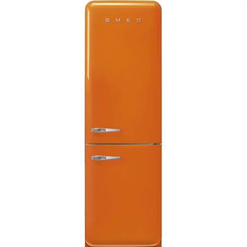 SMEG KOMBINÁLT HŰTŐ ÉS FAGYASZTÓ, retro, 60,1x196,8 cm, jobb oldali pántok, narancssárga
