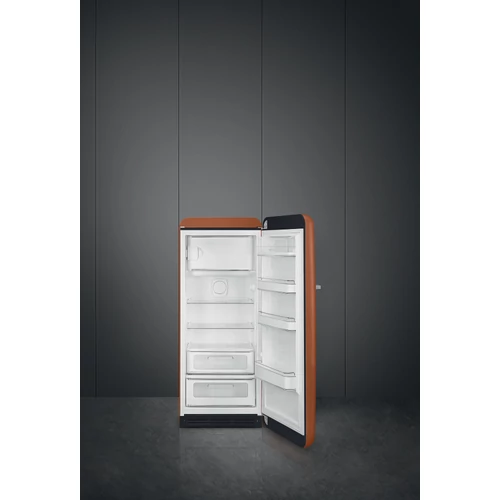SMEG KOMBINÁLT HŰTŐ ÉS FAGYASZTÓ, retro, 60,1x150 cm, jobb oldali pántok, matt borostyán