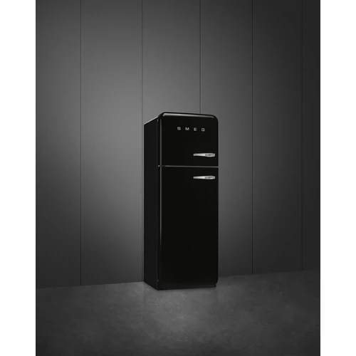 SMEG KOMBINÁLT HŰTŐ ÉS FAGYASZTÓ, retro, 60,1x172 cm, bal oldali pántok, fekete