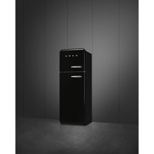 SMEG KOMBINÁLT HŰTŐ ÉS FAGYASZTÓ, retro, 60,1x172 cm, bal oldali pántok, fekete