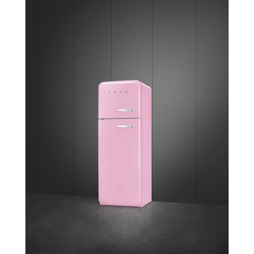 SMEG KOMBINÁLT HŰTŐ ÉS FAGYASZTÓ, retro, 60,1x172 cm, bal oldali pántok, rózsaszín