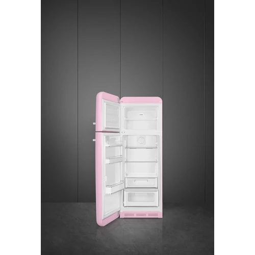 SMEG KOMBINÁLT HŰTŐ ÉS FAGYASZTÓ, retro, 60,1x172 cm, bal oldali pántok, rózsaszín