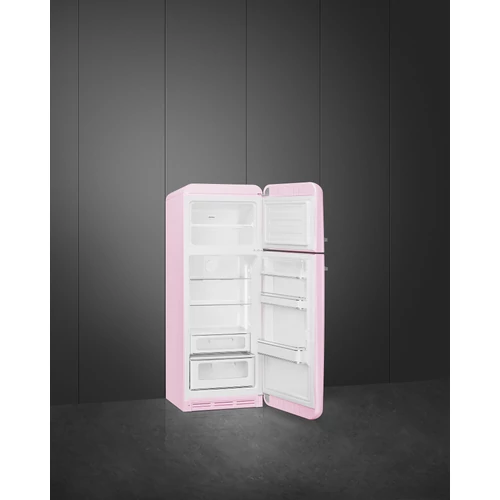 SMEG KOMBINÁLT HŰTŐ ÉS FAGYASZTÓ, retro, 60,1x172 cm, jobb oldali pántok, rózsaszín