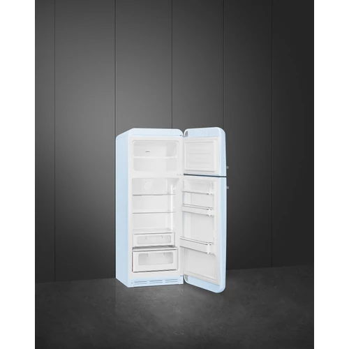 SMEG KOMBINÁLT HŰTŐ ÉS FAGYASZTÓ, retro, 60,1x172 cm, jobb oldali pántok, világoskék