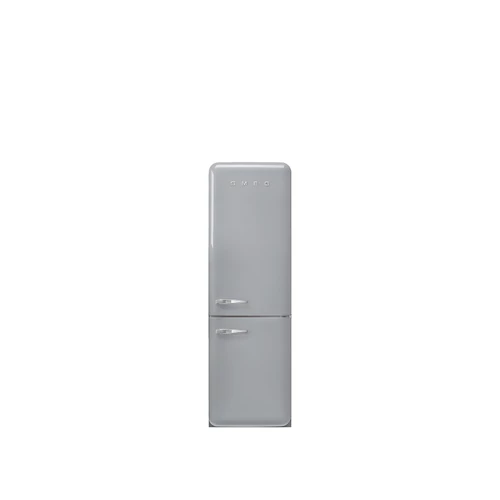 SMEG KOMBINÁLT HŰTŐ ÉS FAGYASZTÓ, retro, 60,1x196,8 cm, jobb oldali pántok, ezüst