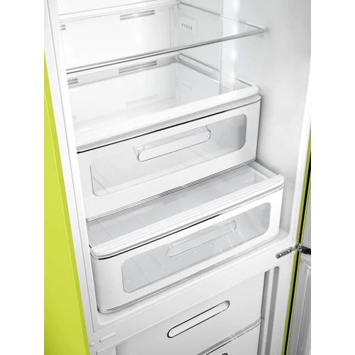 SMEG KOMBINÁLT HŰTŐ ÉS FAGYASZTÓ, retro, 60,1x196,8 cm, jobb oldali pántok, lime zöld