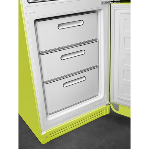 SMEG KOMBINÁLT HŰTŐ ÉS FAGYASZTÓ, retro, 60,1x196,8 cm, jobb oldali pántok, lime zöld