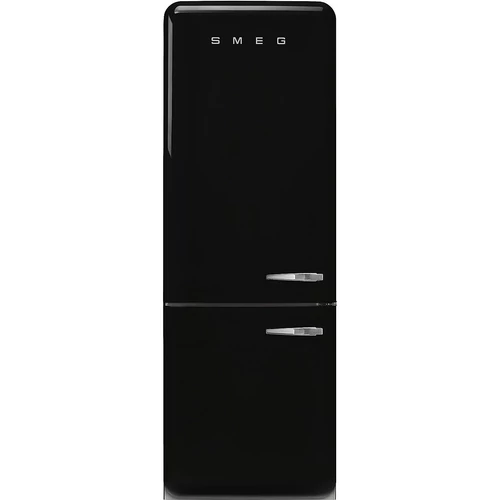 SMEG KOMBINÁLT HŰTŐ ÉS FAGYASZTÓ, retro, 70,6x205 cm, bal oldali pántok,  fekete