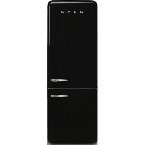 SMEG KOMBINÁLT HŰTŐ ÉS FAGYASZTÓ, retro, 70,6x205 cm, jobb oldali pántok,  fekete