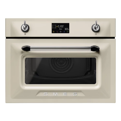 SMEG KOMPAKT KOMBINÁLT MIKROHULLÁMÚ SÜTŐ, Victoria design, Galileo, 45 cm, ES LCD, bézs