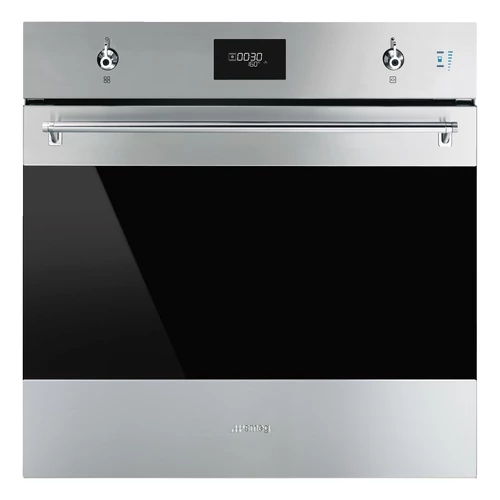 SMEG KOMBINÁLT PIROLITIKUS SÜTŐ, GŐZFUNKCIÓVAL, Classica design, Galileo, 60 cm, CS LCD, inox