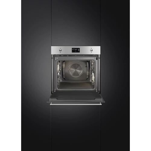 SMEG KOMBINÁLT PIROLITIKUS SÜTŐ, GŐZFUNKCIÓVAL, Classica design, Galileo, 60 cm, ES LCD, inox