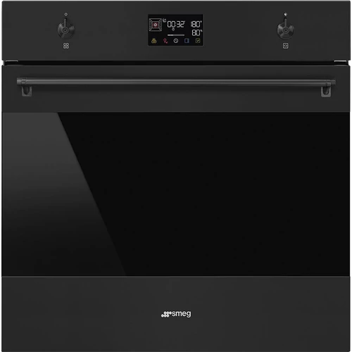 SMEG KOMBINÁLT PIROLITIKUS SÜTŐ, GŐZFUNKCIÓVAL, Classica design, Galileo, 60 cm, ES LCD, matt fekete