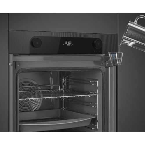 SMEG KOMBINÁLT PIROLITIKUS SÜTŐ, GŐZFUNKCIÓVAL, Musa design, Galileo, 60 cm, CS LCD, fekete, Schuko