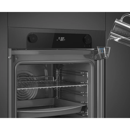 SMEG KOMBINÁLT SÜTŐ, GŐZFUNKCIÓVAL, Musa design, Galileo, 60 cm, fekete, Schuko