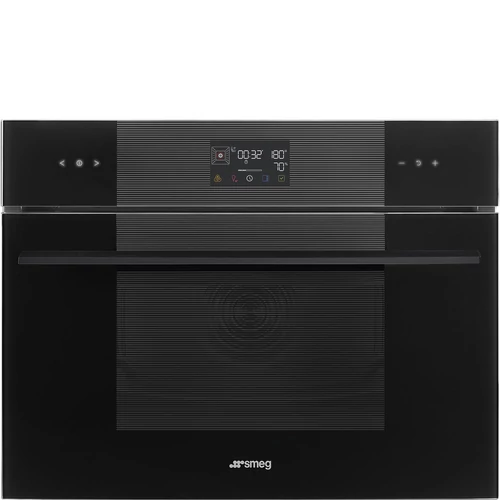 SMEG KOMPAKT KOMBINÁLT GŐZSÜTŐ, Linea design, Galileo, 45 cm, ES LCD, mélyfekete üveg