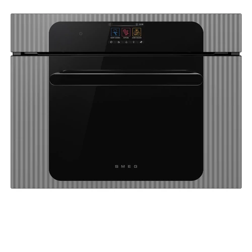 SMEG KOMPAKT KOMBINÁLT GŐZSÜTŐ, Musa design, Galileo, 45 cm, ezüst/fekete, Schuko