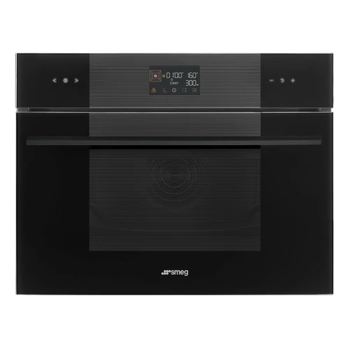 SMEG KOMPAKT KOMBINÁLT MIKROHULLÁMÚ SÜTŐ, Linea design, Galileo, 45 cm, ES LCD, mélyfekete üveg