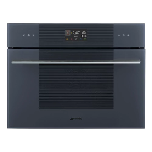SMEG KOMPAKT KOMBINÁLT MIKROHULLÁMÚ SÜTŐ, Linea design, Galileo, 45 cm, ES LCD, neptune szürke üveg