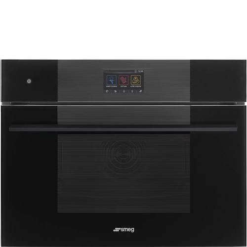 SMEG KOMPAKT KOMBINÁLT MIKROHULLÁMÚ SÜTŐ, Linea design, Galileo, 45 cm, TFT, mélyfekete üveg