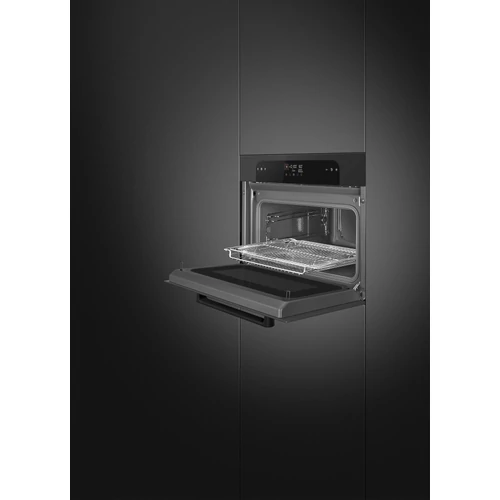 SMEG KOMPAKT KOMBINÁLT MIKROHULLÁMÚ SÜTŐ, Musa design, Galileo, 45 cm, ES LCD, fekete, Schuko