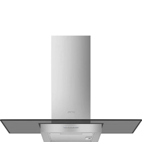 SMEG DESIGN PÁRAELSZÍVÓ, Universal design, "T" forma, 90 cm, üveg ernyő, inox