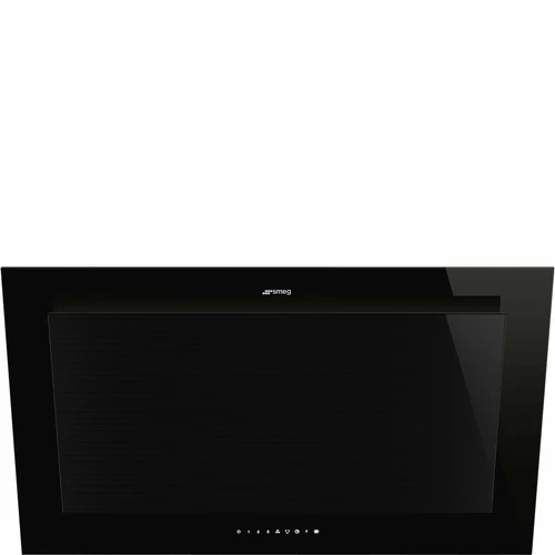 SMEG LINEA design vertikális fali páraelszívó, 90 cm, mélyfekete üveg